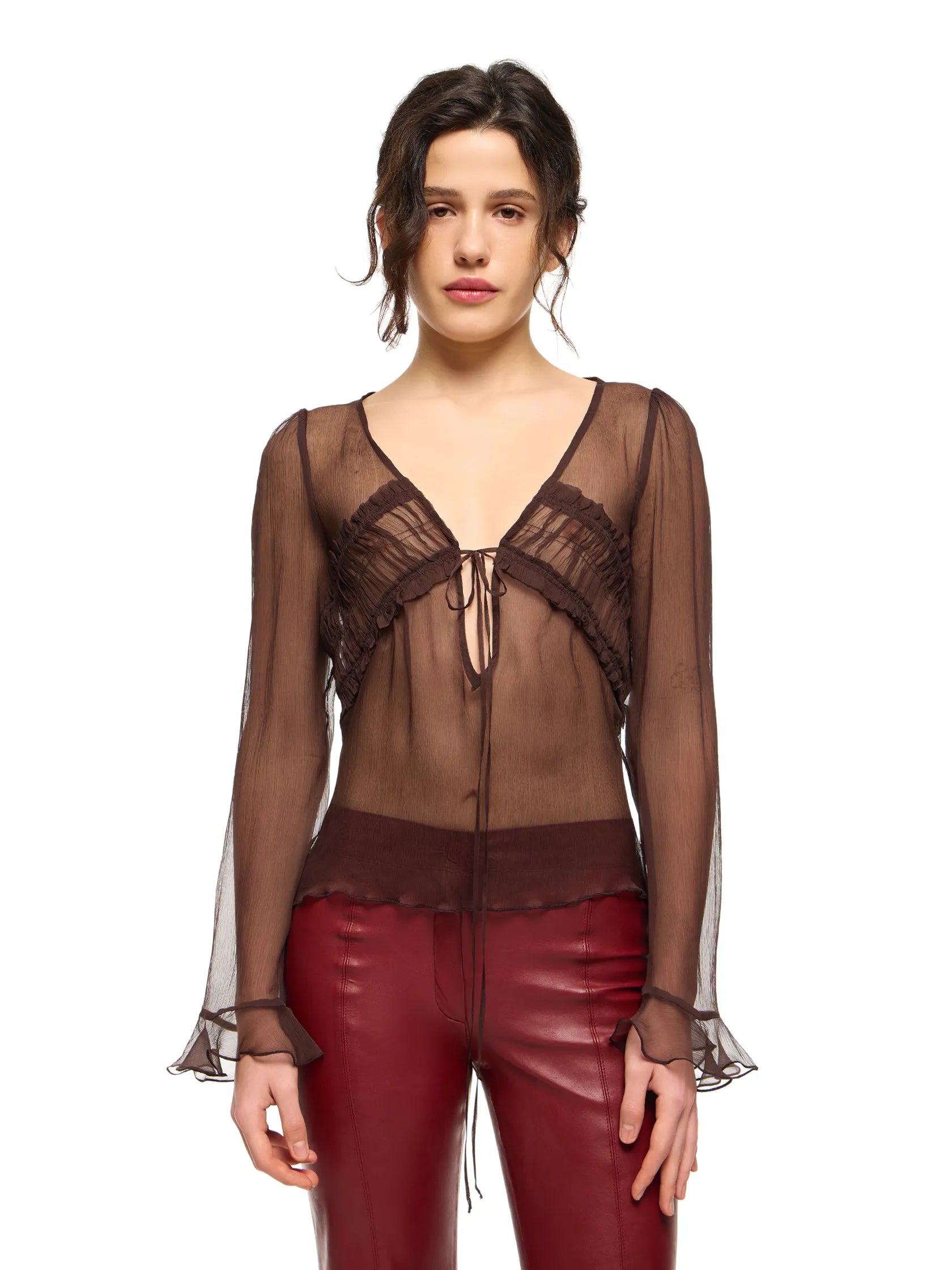 COLETTE CHOCOLATE BLOUSE