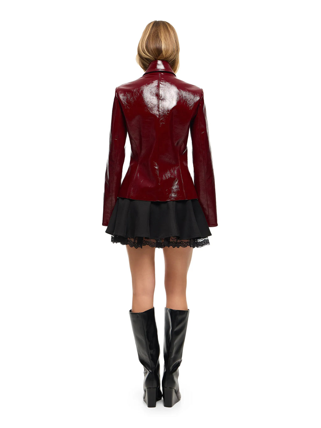 MARGAUX REAL LEATHER CHERRY JACKET