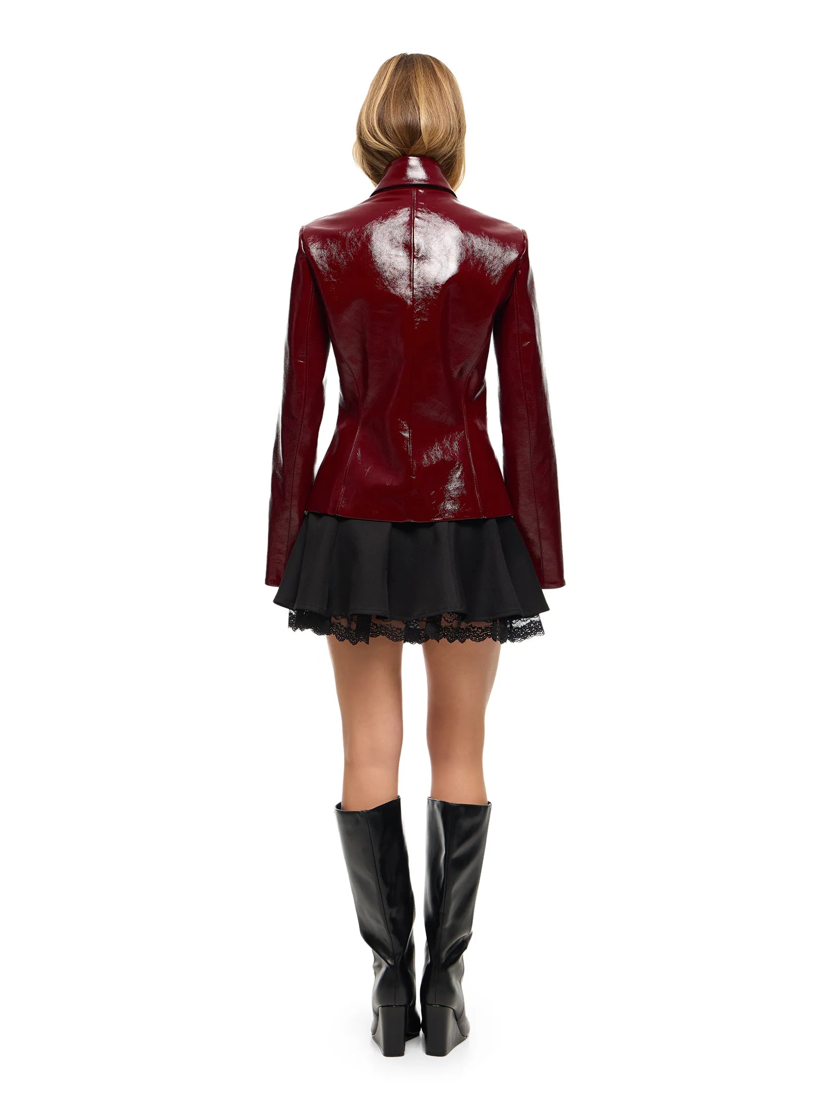 MARGAUX REAL LEATHER CHERRY JACKET