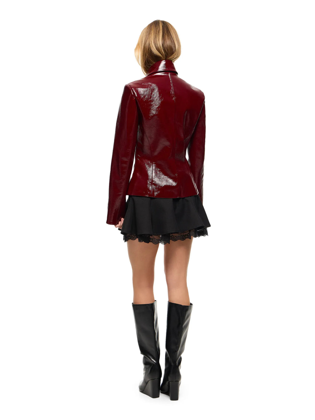 MARGAUX REAL LEATHER CHERRY JACKET