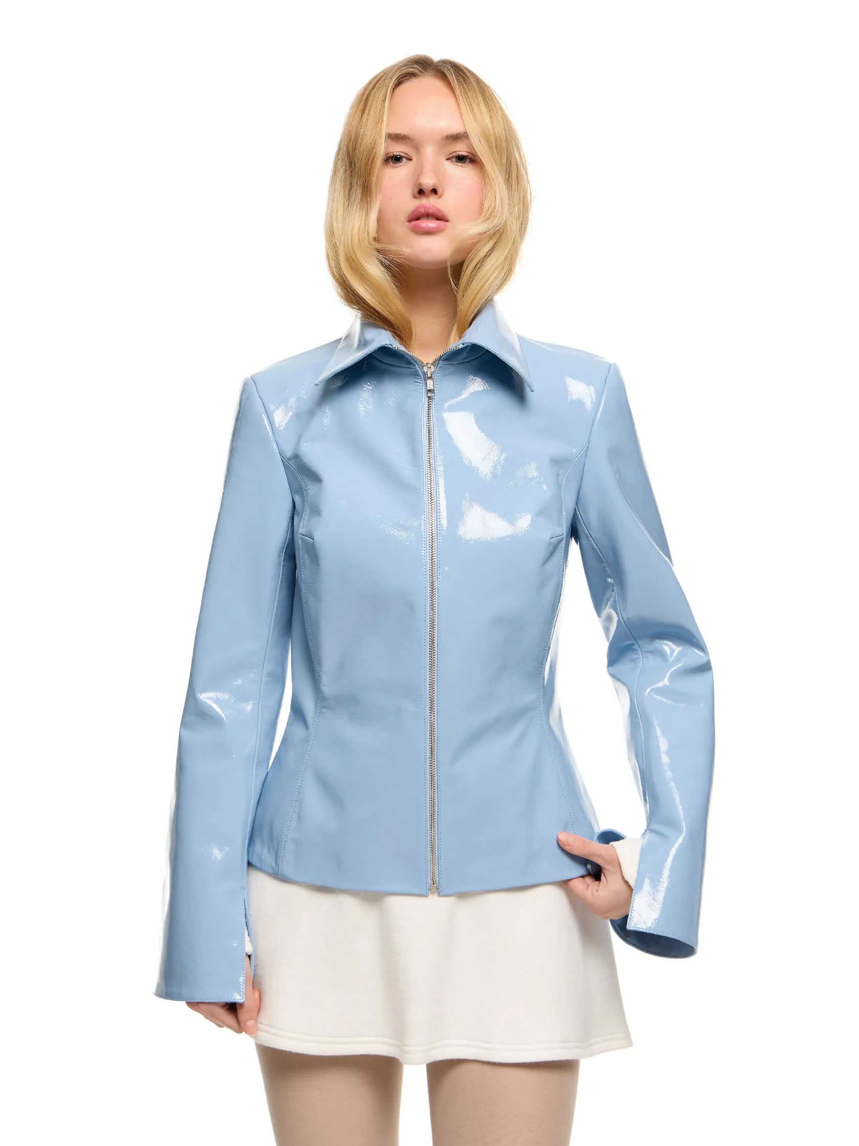 MARGAUX REAL LEATHER SKY JACKET