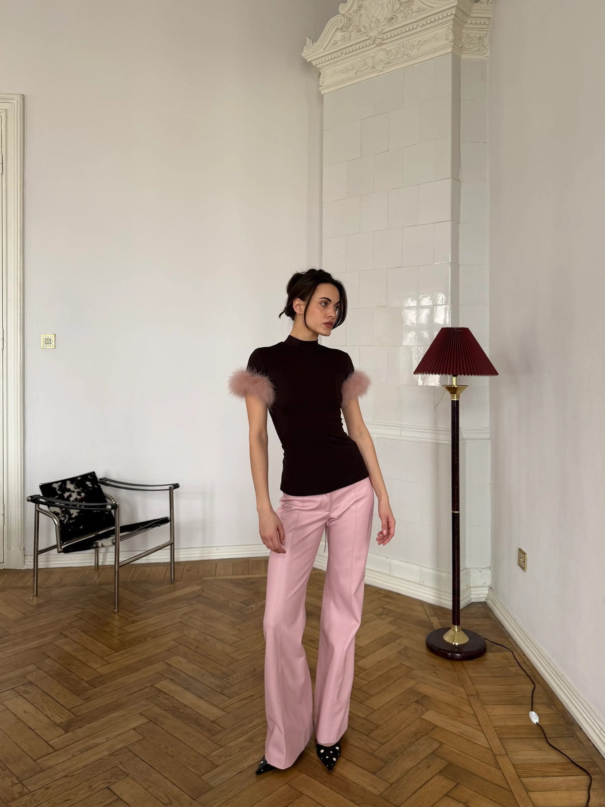 RÉVERIE TOP BROWN-PINK