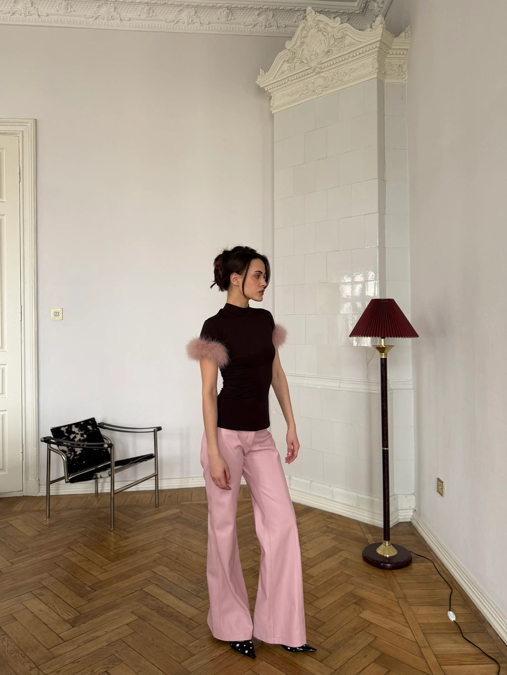 RÉVERIE TOP BROWN-PINK