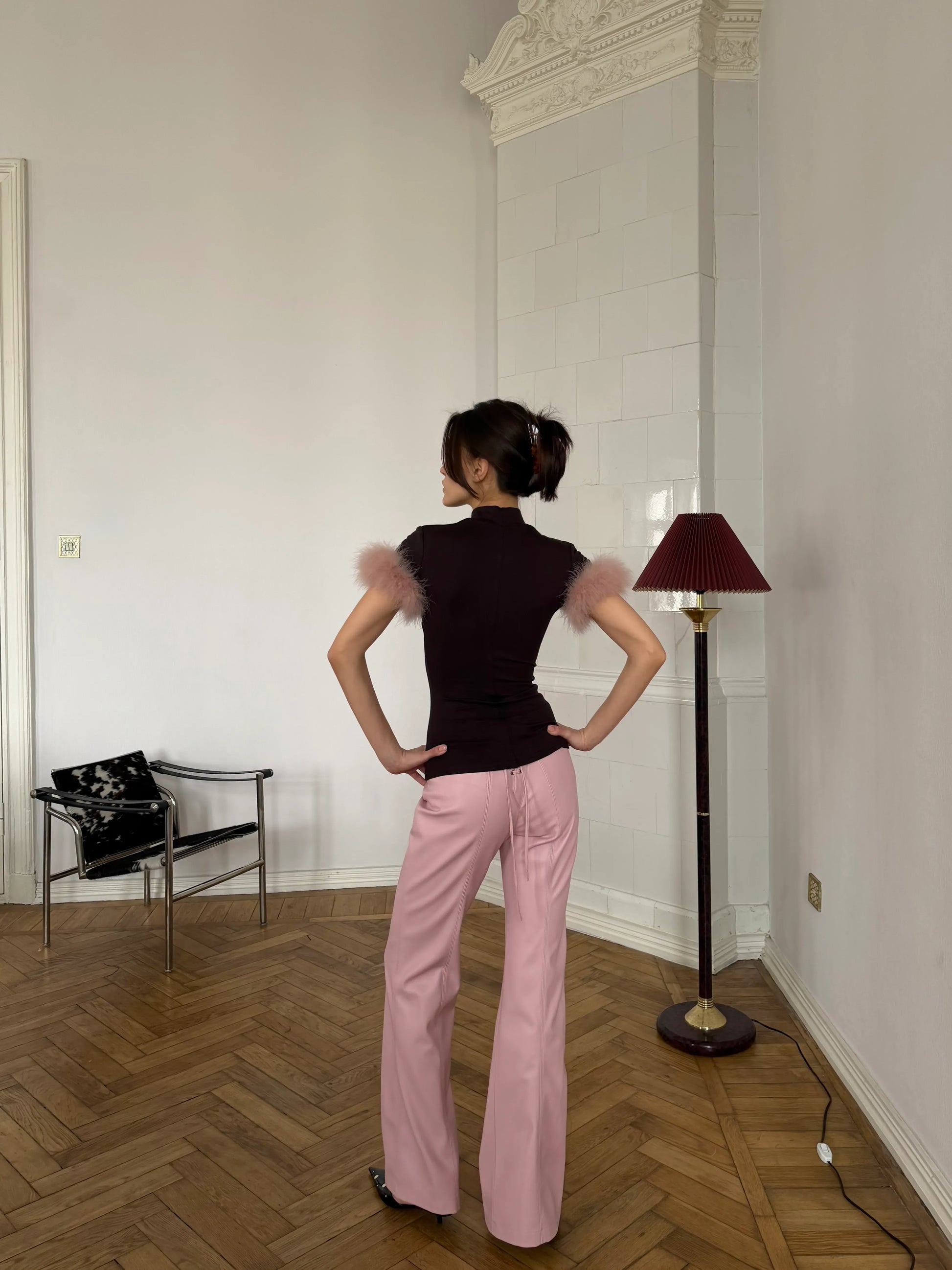 RÉVERIE TOP BROWN-PINK