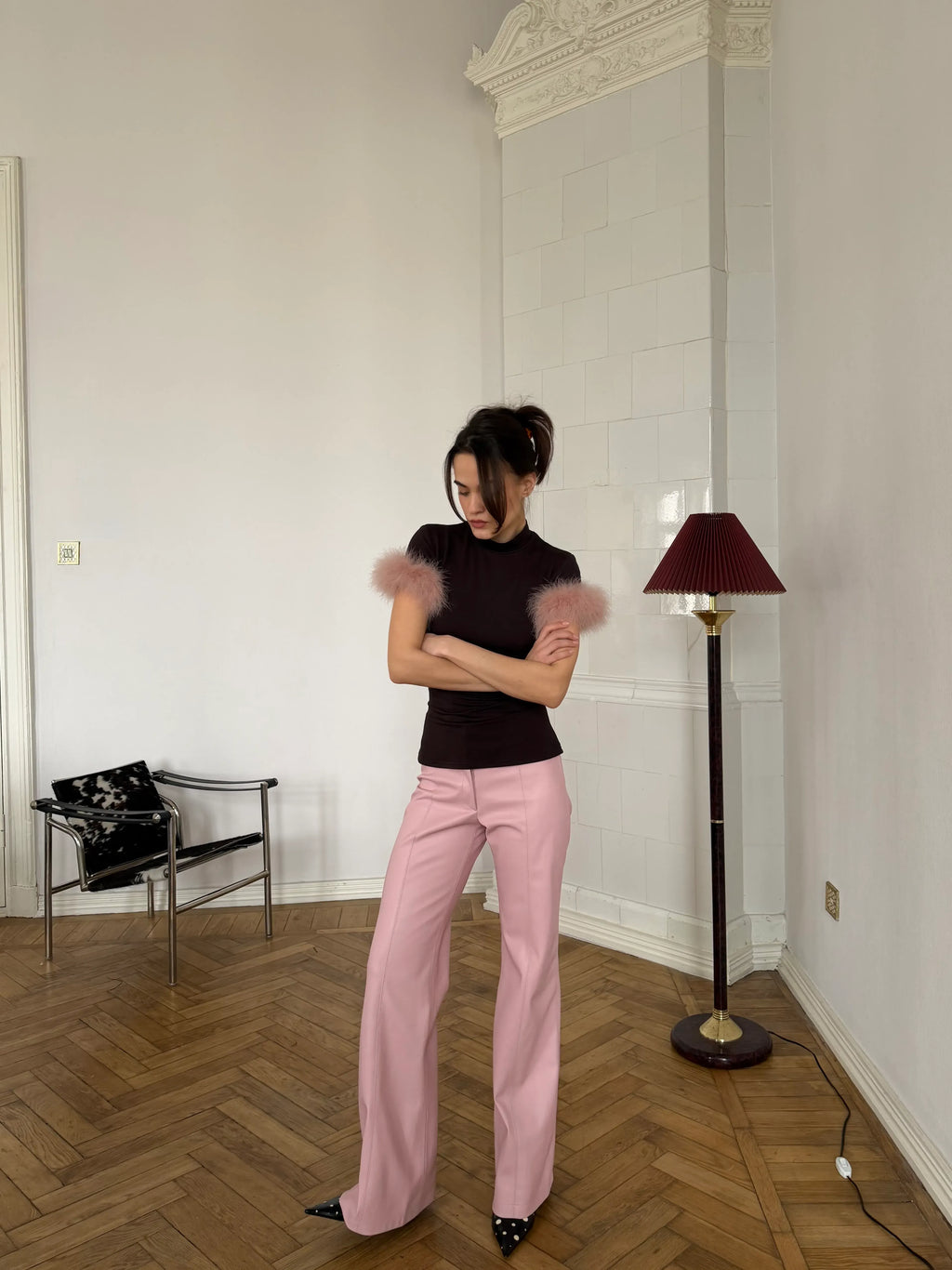 RÉVERIE TOP BROWN-PINK