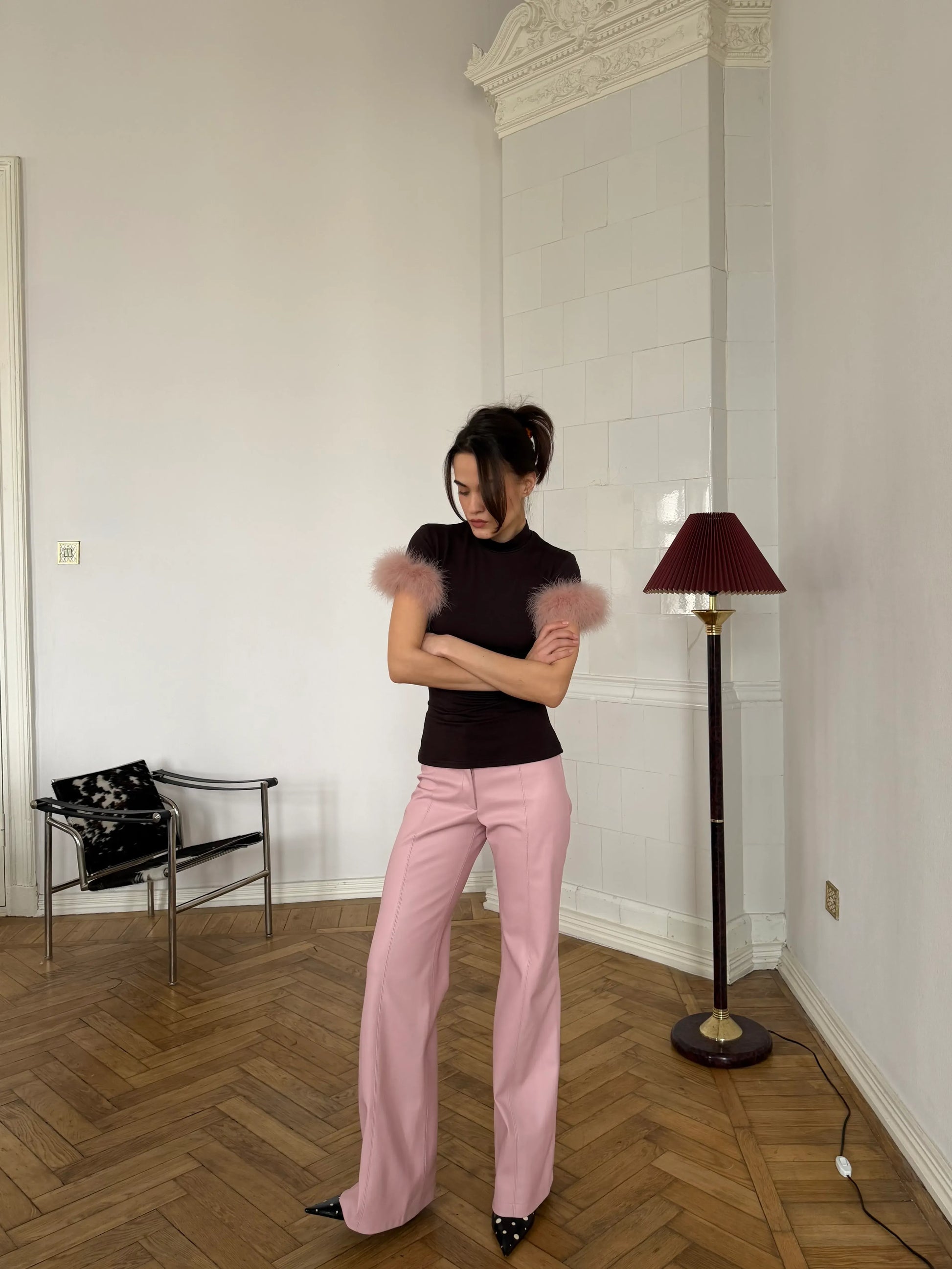 RÉVERIE TOP BROWN-PINK