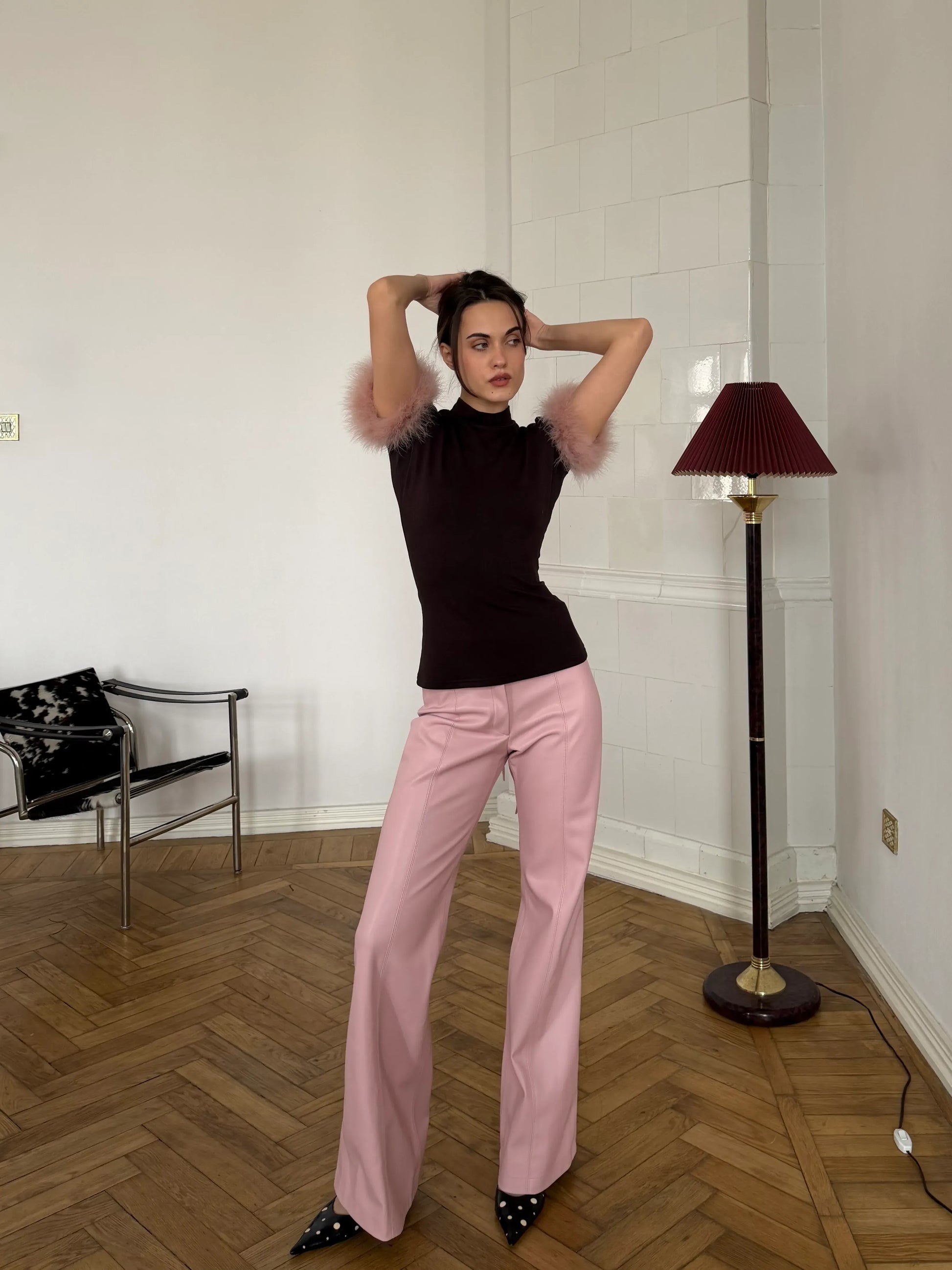 RÉVERIE TOP BROWN-PINK